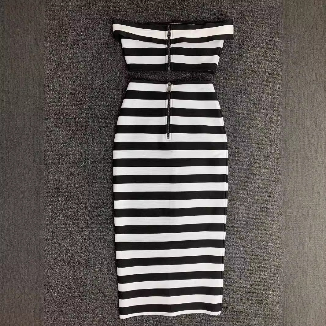 Women's Fashion Shoulder-baring Two-piece Set