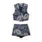 Embroidery Short Vest Top Embroidered Culottes