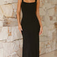 Robe moulante dos nu fendue pour femme