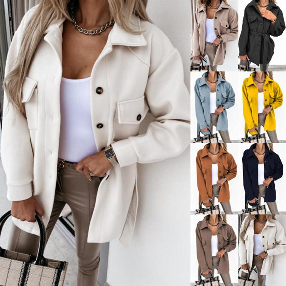 Petite veste parfumée à lacets tendance avec poches