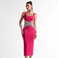 Robe une pièce bandage à col carré tendance