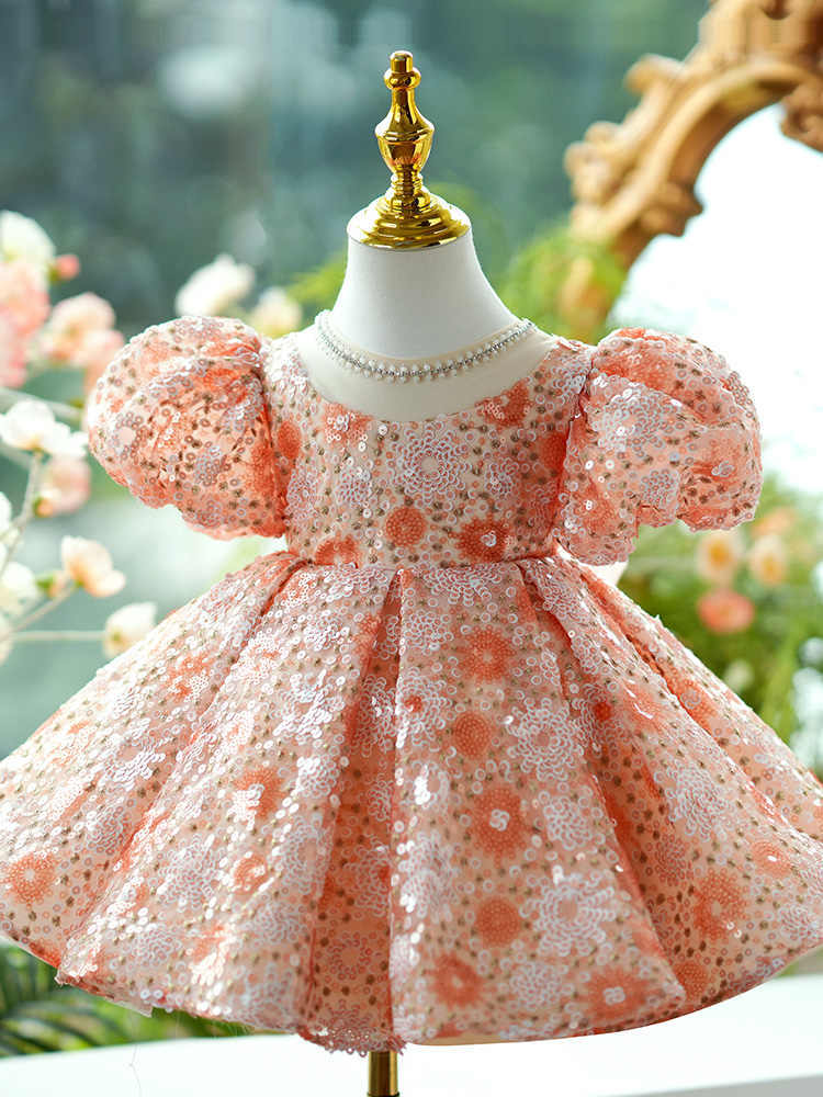 Children's Shiny Princess Dress Puffy Grenadine