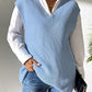 Solid Color Women's Vest V-Neck Simple Casual Knit Sweater Vest