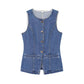 European And American Style Women's Vest Waist-tight Mid-waist Denim Shorts