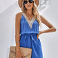 Casual Jumpsuit Lace V-neck Sleeveless Tops Tie-up Shorts Summer Beach Clothes