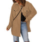 Women's Corduroy Solid Color Single Breasted Casual Lapel Woolen Jacket