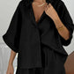 Fashion Polo Collar Half Sleeve Top And Shorts Two-piece Set