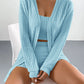 Brushed Striped Women's Pajama Three-piece Set
