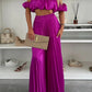 Women's Fashion Satin Tube Top Wide Leg Pants Suit