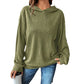 Sweat-shirt à capuche décontracté à manches longues et couleur unie pour femme, collection automne