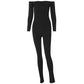 Combinaison moulante de couleur pure pour femme