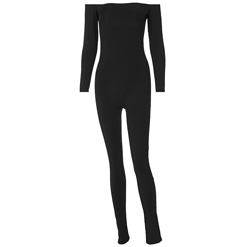 Combinaison moulante de couleur pure pour femme