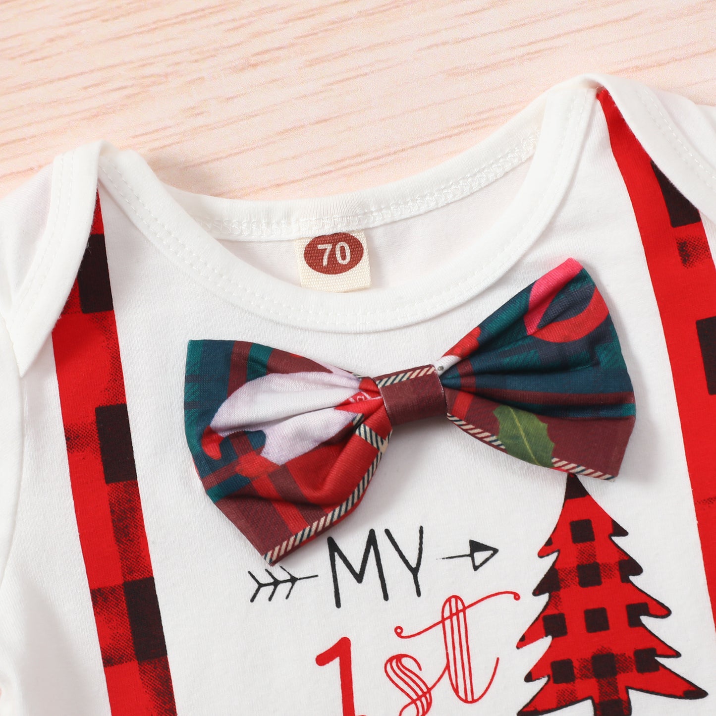 Infant Christmas Long-sleeved Top, Trousers, Hat, Turban