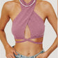 Matcha Green Hollow Halter Sling