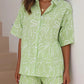 Casual Shirt Short Sleeve Cardigan Printed Home Two-piece Set