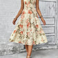 Sleeveless Round Neck Smocking Dress High Waist Slimming Design