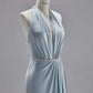 New Chinese Style Dress Blue Halter Women