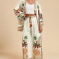 Fashion Vacation Style Printed Cardigan Long Sleeve Wide Leg Pants Two-piece Set