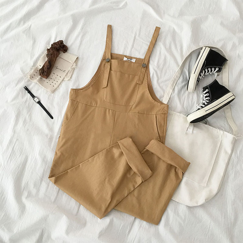 Strap Women's Loose And Thin One-piece Wide-leg Pants