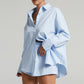 Solid Single Breasted Long Sleeve Lapel Shirt Shorts
