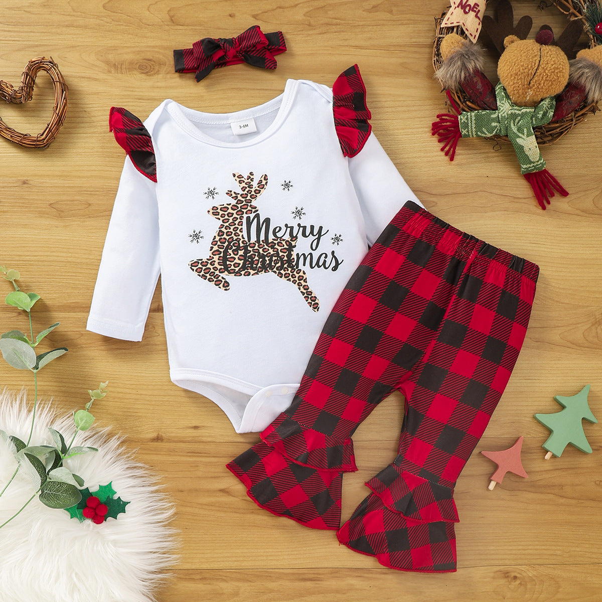 Children's Spring And Autumn Long Sleeve Triangle Rompers Suit