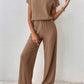 Women's Knitted Loose Wide-leg Pants Two-piece Suit