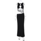 Autumn And Winter New Fashion Hollowed-out Slim Fit Patchwork Dress