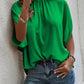 Women's Fashion Floral Print Slit Batwing Sleeve Top