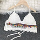 Lace-up Chest Pad Top Seaside Vacation Beach Bikini Halter Neck Halter