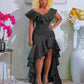 Solid Color Loose Style Evening Dress Slim Fit Long Dress