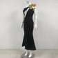 Slim-fit Bandage Golden Flower Maxi Dress