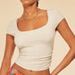 Women's Square Collar Casual T-shirt