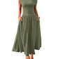 Slant Shoulder Waist Trimming Long With Pocket Dress