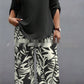 Ladies V-neck Shirt Tropical Plants Printed Pants Suit