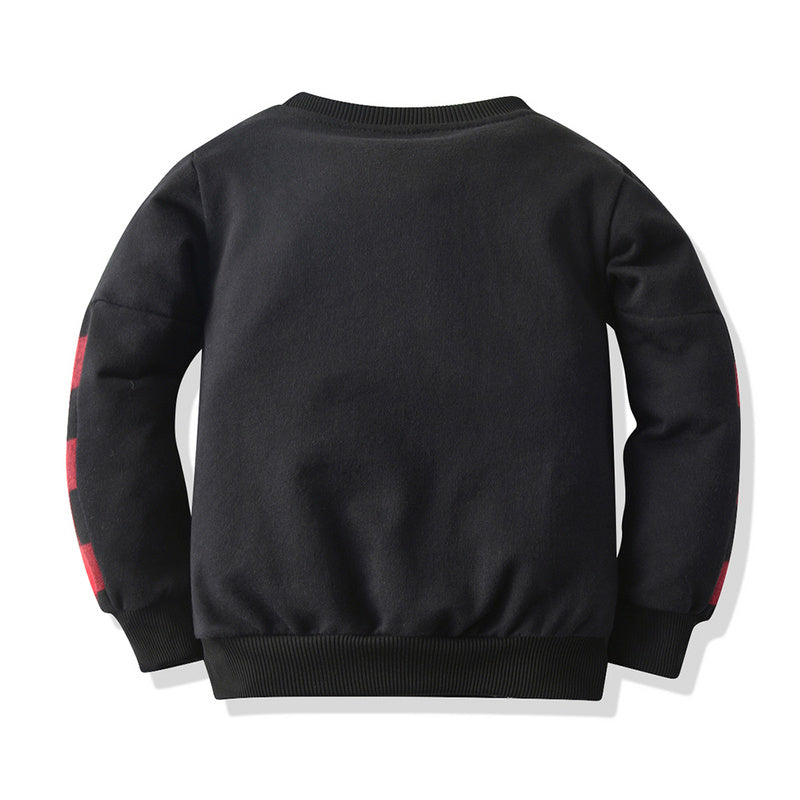Pull deux pièces à manches longues avec coutures rouges et noires et pantalon tendance