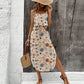 European And American-style Floral Camisole Skirt Two-piece Set