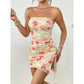 Lace Printed Tube Top Dress