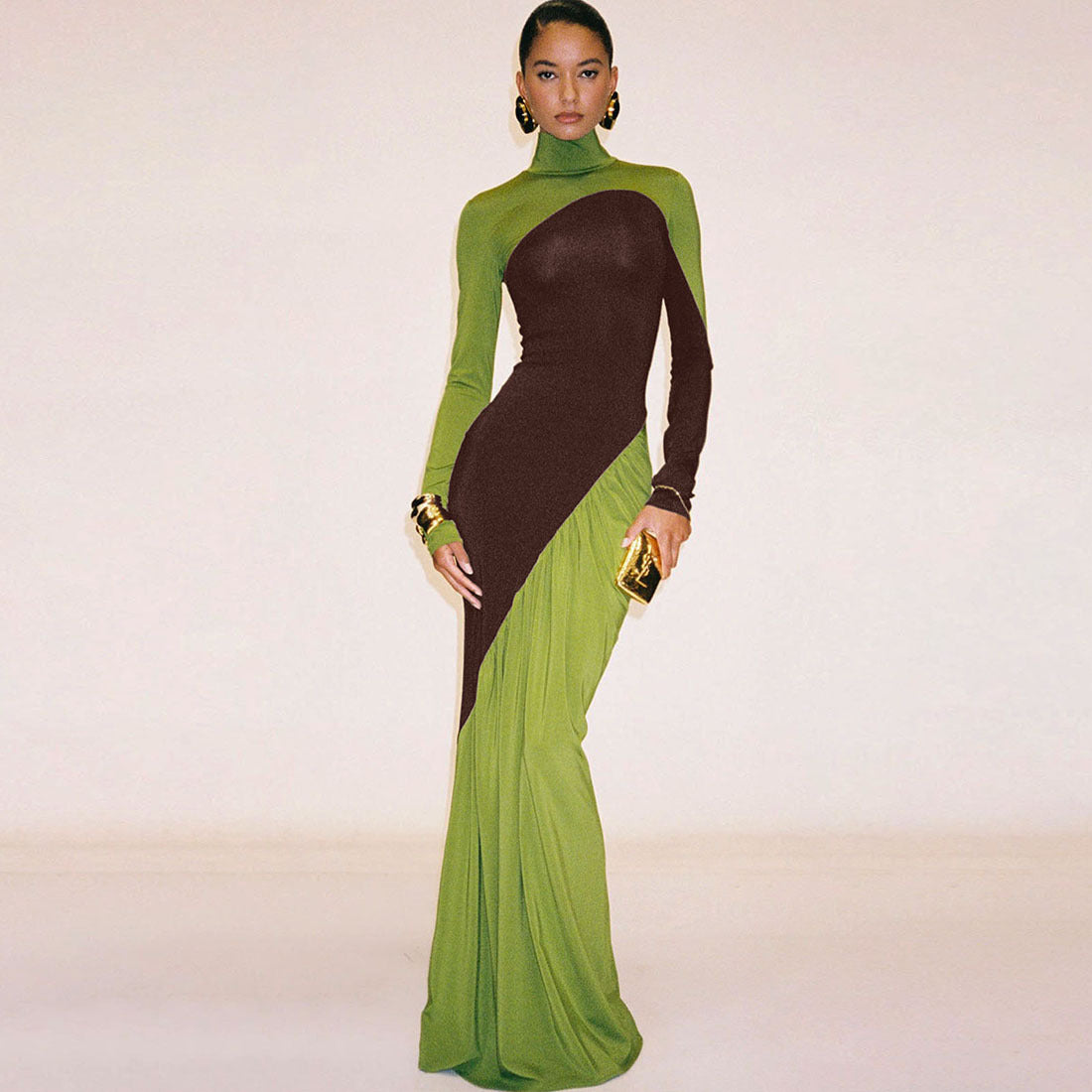 Fashionable And Creative Street-Style Patchwork High-Waist Bodycon Dress For Women