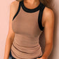 Chemise basique à col rond sans manches pour femme, haut de sport décontracté, été