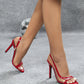 Women's Strap Round Toe Stiletto Heel Sandals