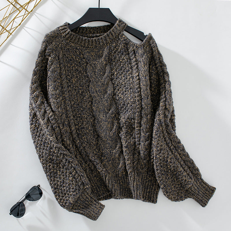 Pull en tricot torsadé tendance pour femme