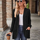 Autumn Solid Color Sunken Stripe Brushed Stitching Long Sleeve Cardigan Jacket