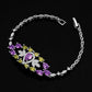 Color Zirconium Necklace Earrings 4-piece Set