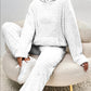 Women's Solid Color Plush Hooded Long Sleeve Trousers Suit