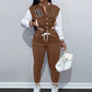 Letter Color Matching Jacket Single-breasted Letter Printed Baseball Uniform Sports Suit