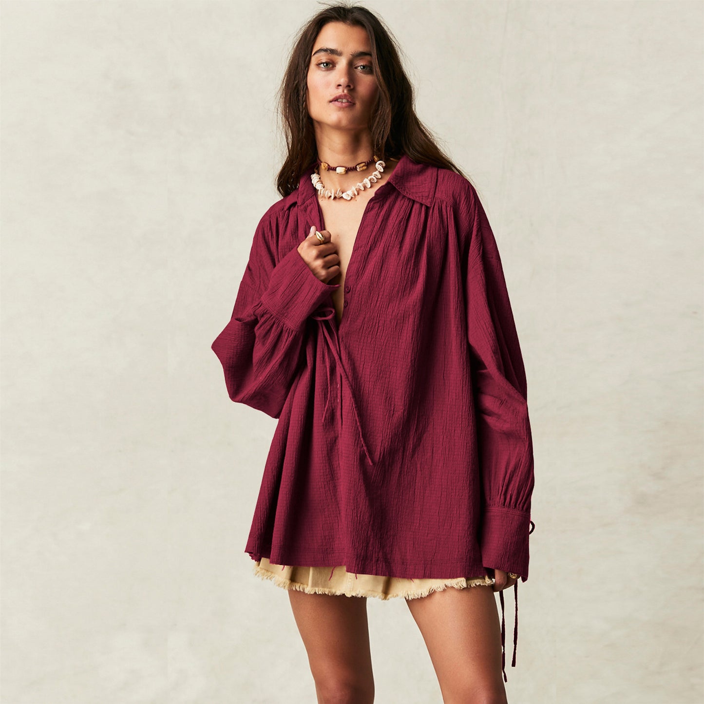 Casual Top Versatile Lantern Sleeve Jacket