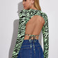 European And American Halter Lace Up Short Slim Top