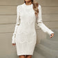 Long Dress Sweater Bead Long Sleeve Sheath
