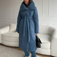 European And American Loose Leisure Warm Long Stand-up Collar Cotton Coat Jacket