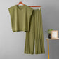 Sleeveless Vest Knit Wide-leg Pants Plus-size Ice Silk Set